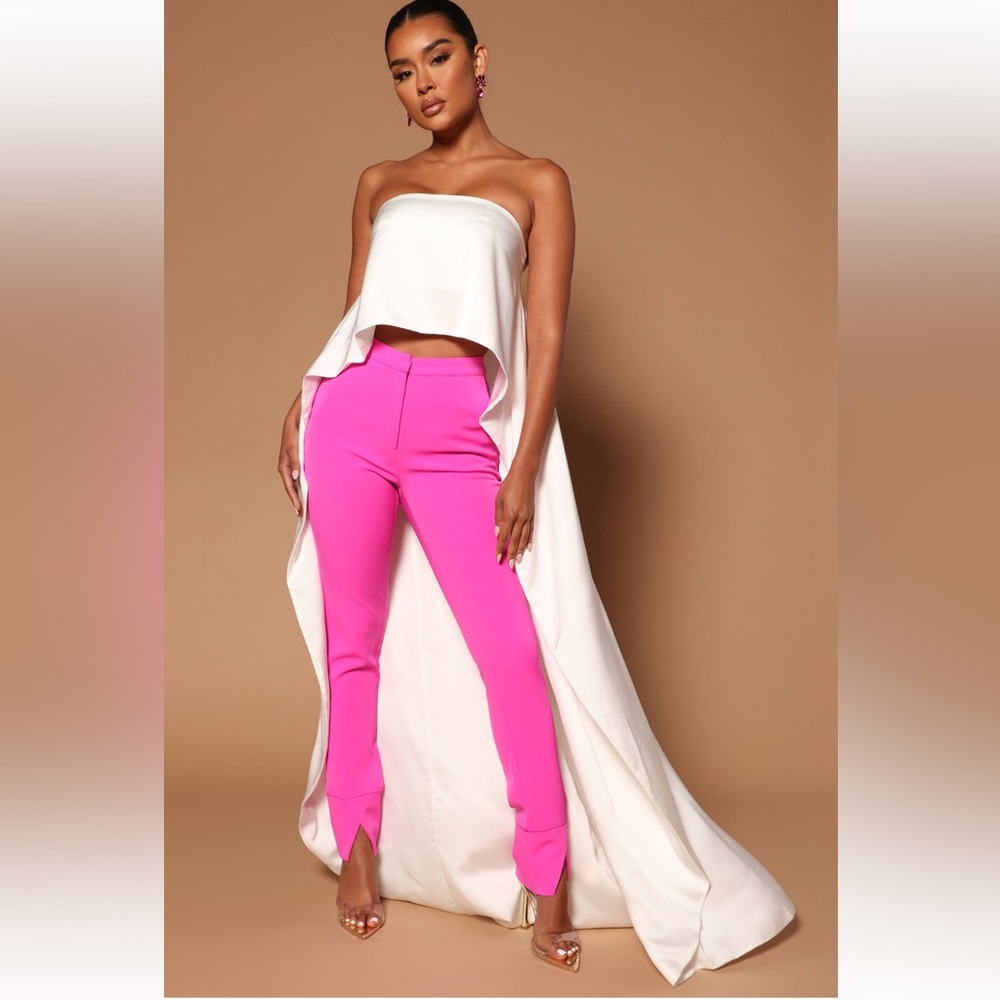 Fashion Nova Luxe, Shelly High Low Tube Top - White